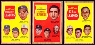 1962 Topps Bb- 5 Diff. Leaders