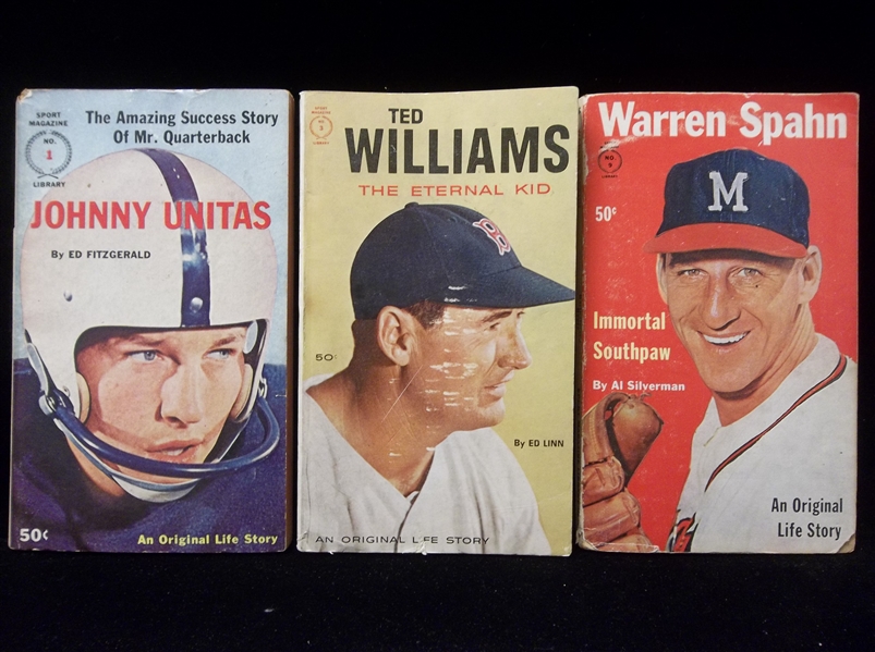 1960-61 Sport Magazine Library Paperback Books- Lot of 3 Diff.