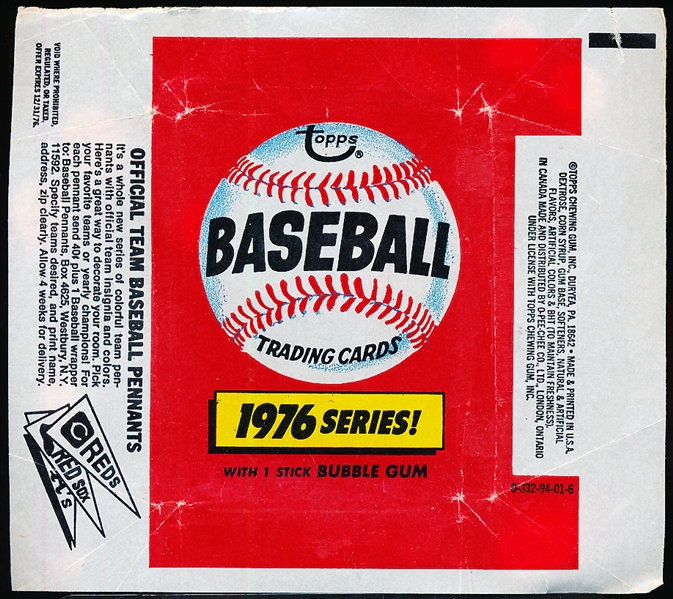 1976 Topps Baseball Wrappers- 18 Wrappers