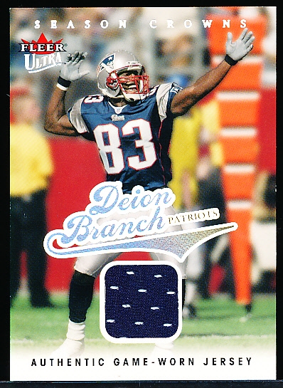 Lot Detail - 2004 Ultra Football- “Season Crowns Jersey”- #19 Deion Branch,  Patriots- #67/149