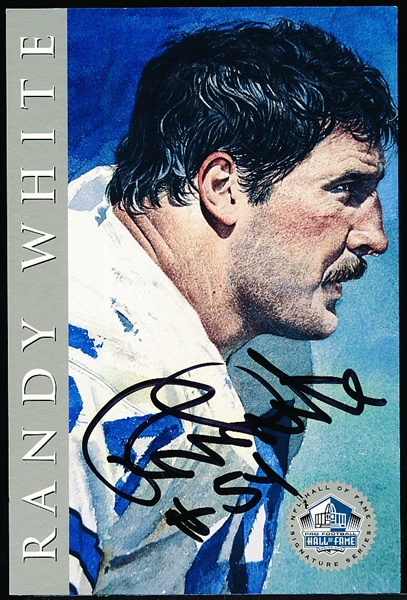 1998 Ron Mix NFL Hall of Fame Art Cards- Platinum Autographed Edition- Randy White, Cowboys