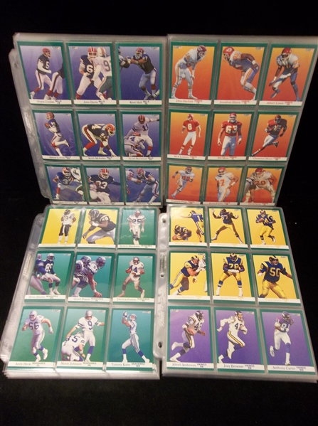 1991 Fleer Ftbl.- 1 Complete Set of 432 Cards + All-Pro Set of 26 Cards + Pro Vision Set of 10 Cards in Pages