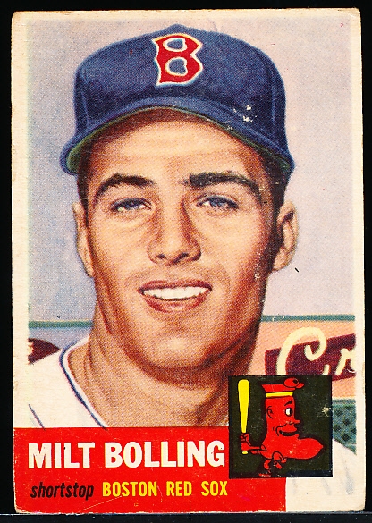 1953 Topps Bb- #280 Milt Bolling, Red Sox- Rookie! SP! Hi#