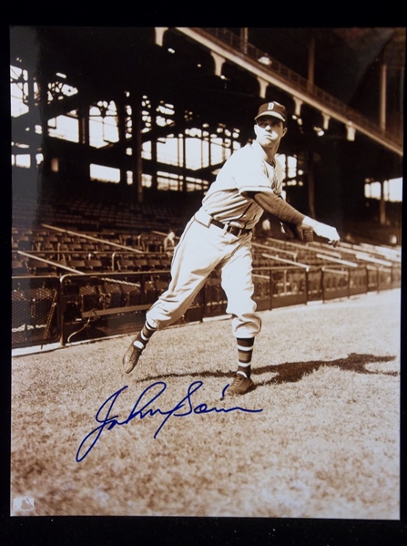 Johnny Sain Autographed Boston Braves Bsbl. 8” x 10” B/W Photo