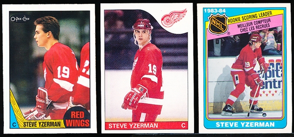 Steve Yzerman Hockey Cards- 5 Diff.