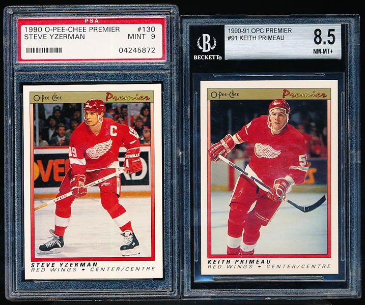 1990-91 O-Pee-Chee Premier Hockey- 2 Graded Cards