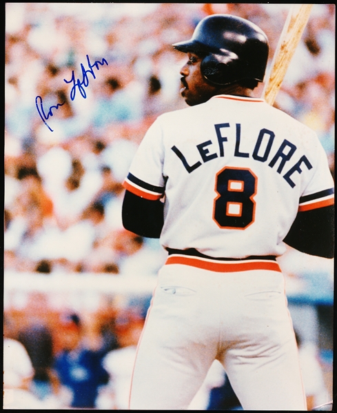 Ron LeFlore Autographed Detroit Tigers Bsbl. Color 8” x 10” Photo