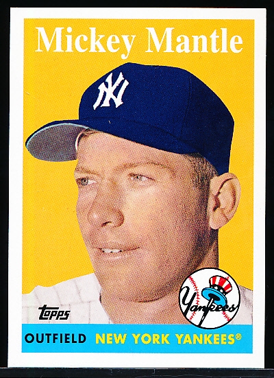 2008 Topps National Convention Retro Bb- #150 Mickey Mantle, Yankees- 1958 Topps style card.