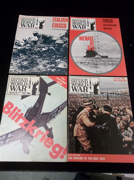 1973 Marshall Cavendish “History of the Second World War” Magazines- 4 Diff.