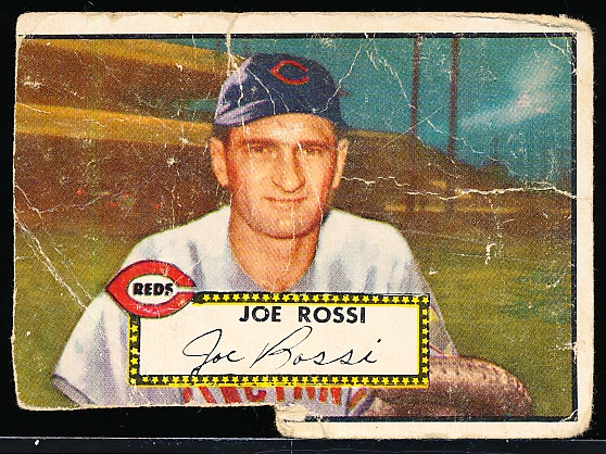 1952 Topps Baseball- #379 Joe Rossi, Reds- Hi#