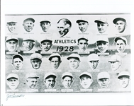 Joe Hauser Autographed 8” x 10” B/W 1928 Philadelphia Athletics Team Reprint Bsbl. Photo- CAS Certified