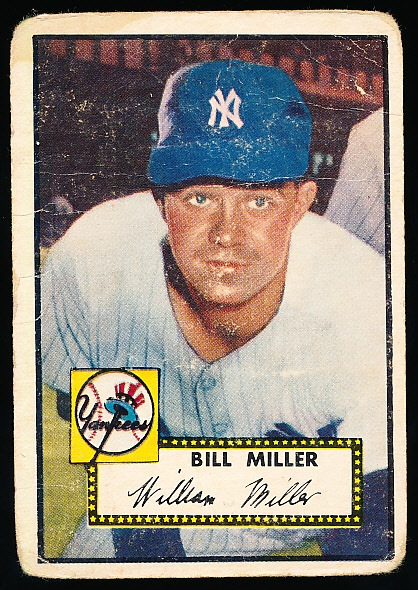 1952 Topps Baseball- #403 Bill Miller, Yankees- Hi#