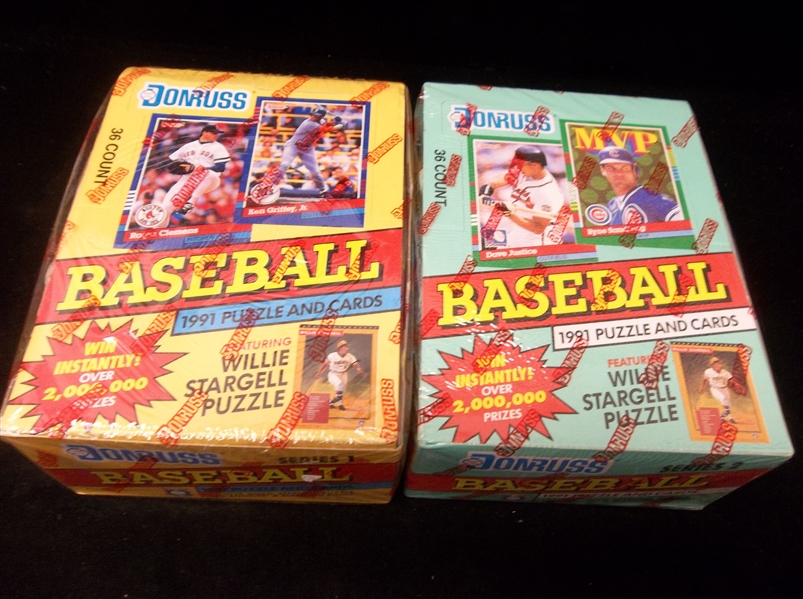 1991 Donruss Baseball- One Unopened Wax Box From Both Series! 