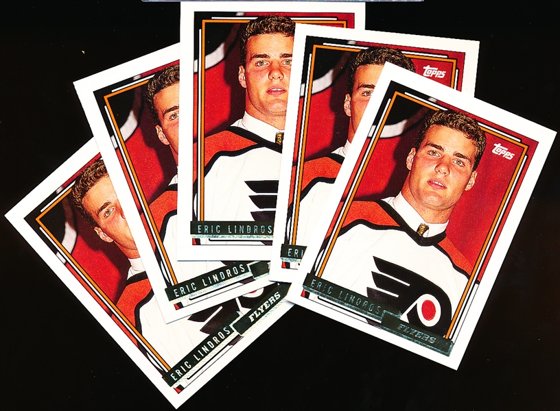 1992-93 Topps Hockey “Gold” #529 Eric Lindros- 5 Cards