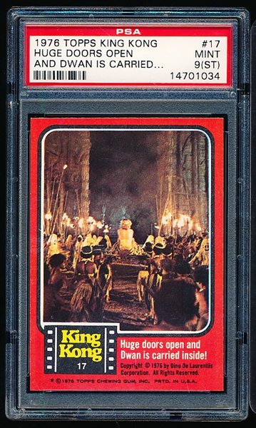 1976 Topps “King Kong”- #17 Huge Doors Open and Dwan is Carries Inside! PSA graded MINT 9 (ST)