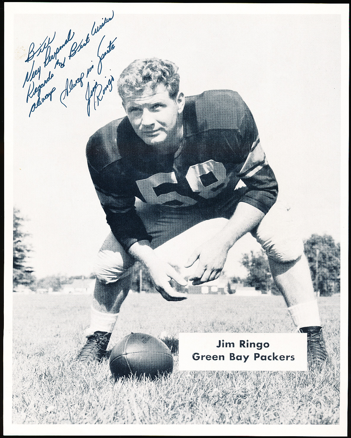 Lot Detail - Jim Ringo Green Bay Packers Thin B/W 8” x 10” Photo