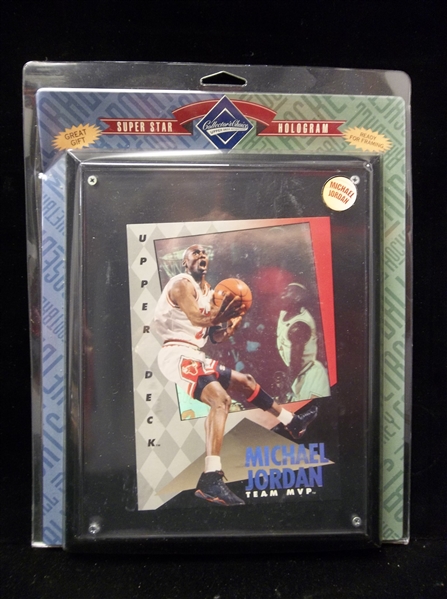 1994 Upper Deck Authenticated Michael Jordan “Team MVP” Hologram Card Mounted to Plaque
