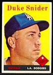 1958 T Bb- #88 Duke Snider, Dodgers