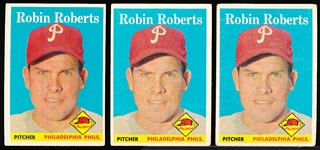 1958 T Bb- #90 Robin Roberts, Phillies- 4 Cards