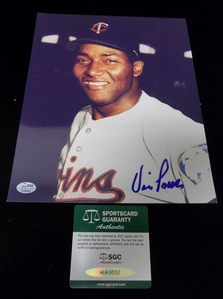 Vic Power Autographed Minnesota Twins 8” x 10” Color Bsbl. Photo- SGC Certified