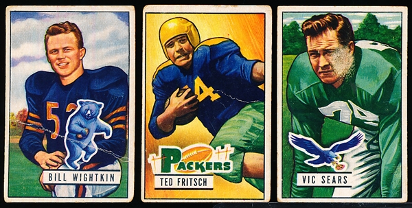 1951 Bowman Fb- 3 Cards