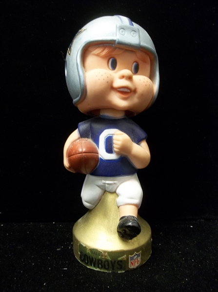 1970’s Dallas Cowboys Boy Freckle Faced Gold Based Plastic #0 Bobble Head (No Face Mask)