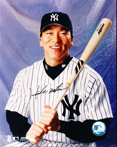 Hideki Matsui Autographed New York Yankees Bsbl. Color 8” x 10” Photo- CAS Certified