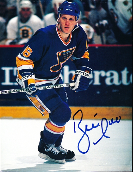 Brett Hull Autographed St. Louis Blues Hockey 7-¾ x 10-¼ Color Magazine Photo- CAS Certified