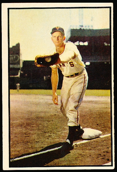 1953 Bowman Baseball Color- Hi#- #128 Whitey Lockman, Giants