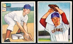 1950 Bowman Baseball- 2 Diff. Cinc. Reds Low Series
