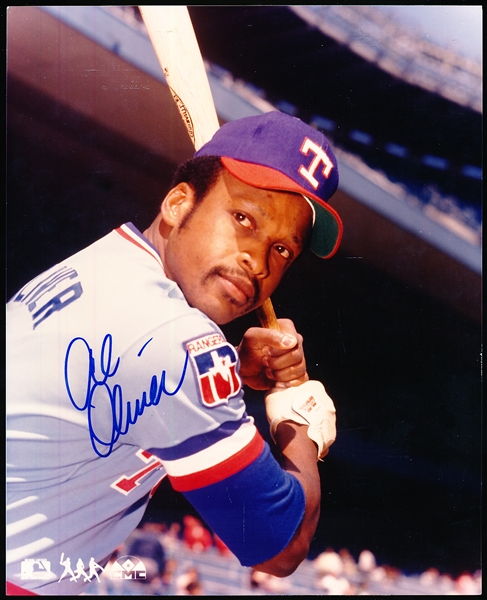 Al Oliver Autographed Texas Rangers Color 8” x 10” Photo