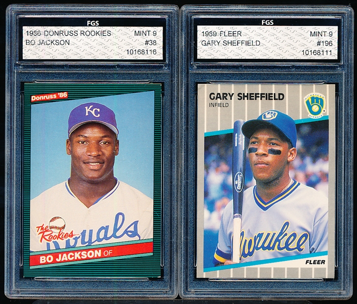 Four Diff. FGS Graded Mint 9 Baseball Rookies- FGS is Finest Grading Service