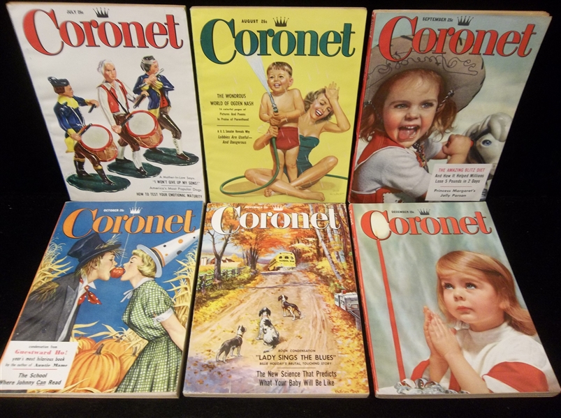 1956 Coronet Magazine- 6 Diff.