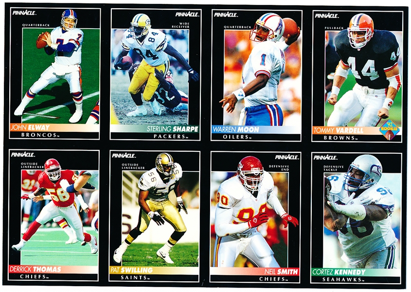 1993 Pinnacle Football Super Bowl XXVII Card Show 8 Card Uncut Promotional Sheet- 4 Sheets