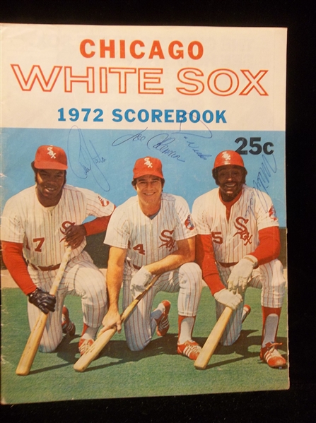 1972 Detroit Tigers @ Chicago White Sox Scorebook- Autographed by 11 Diff. Tigers/White Sox