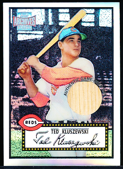 2001 Topps Archives Reserve Baseball- “Relics”- #ARR43 Ted Kluszewski, Reds (1952)