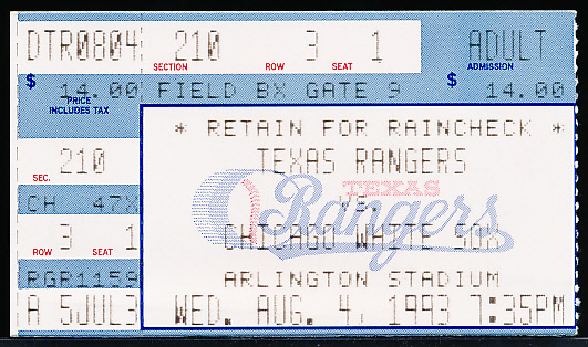 August 4, 1993: Ventura, White Sox 'knuckle under' against Nolan Ryan,  Rangers – Society for American Baseball Research