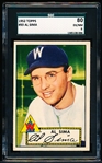 1952 Topps Baseball- #93 Al Sima, Washington- SGC 60 (Ex/Nm 6)