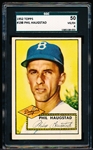 1952 Topps Baseball- #198 Haugsdtad, Dodgers- SGC 50 (Vg-Ex 4)