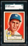 1952 Topps Baseball- #237 Jerry Coleman, Yankees- SGC 40 (Vg 3)