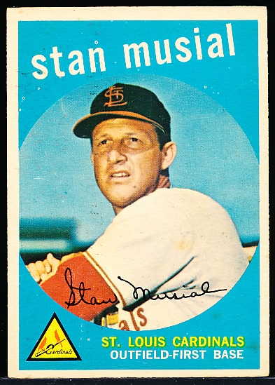 Vintage 1959 Topps Stan Musial Baseball Card #150 St. Louis Cardinals