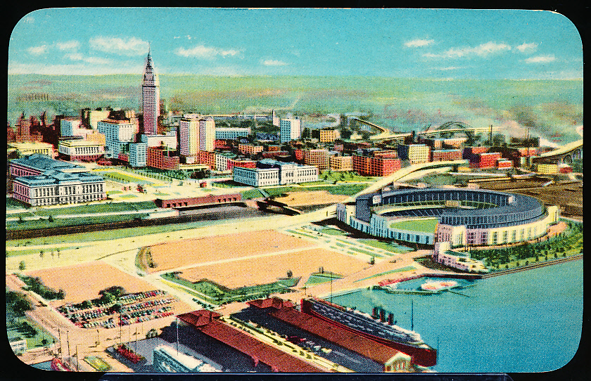 Lot Detail - Cleveland Stadium Postcard- Municipal Stadium with East ...