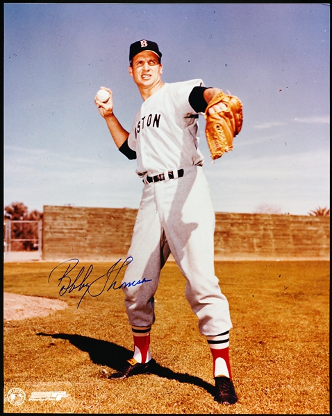 Bobby Thomson Autographed Boston Red Sox Color 8” x 10” Bsbl. Photo