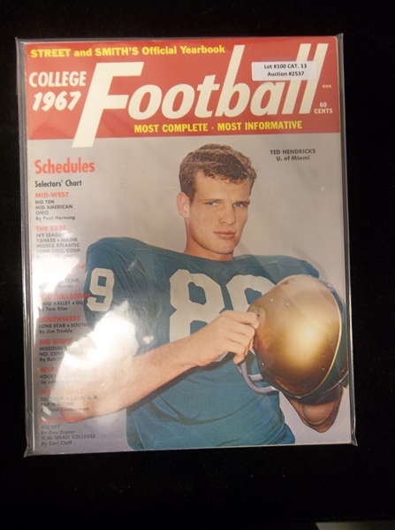 1967 Street and Smith’s College Football Yearbook- Ted Hendricks, Miami (FL) Cover