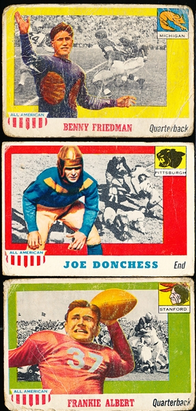 1955 Topps All American Fb- 3 Cards