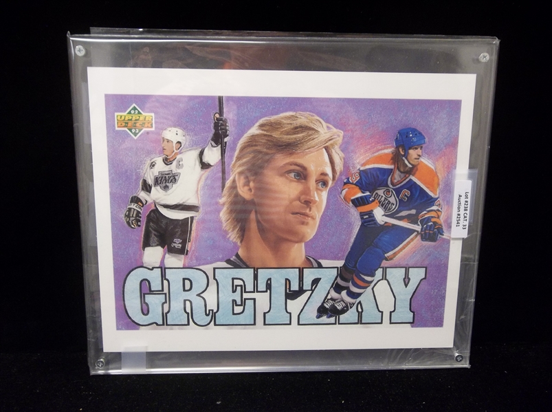 1993 Upper Deck Authenticated (UDA) Wayne Gretzky 11” x 8-/12” Limited Ed. Gretzky Heroes Blow-Up Card #18