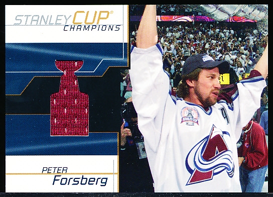 2001-02 BAP Memorabilia Series- Stanley Cup Champions Jersey”- Peter Forsberg, Avs.