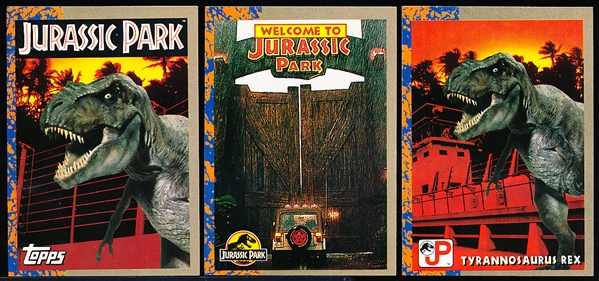 1993 Topps “Jurassic Park”- 1 Complete Set of 88 Cards + 1 Complete “A” Series Sticker Set of 11