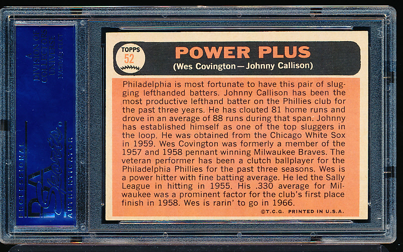 1966 Topps Power Plus (Wes Covington/Johnny Callison)