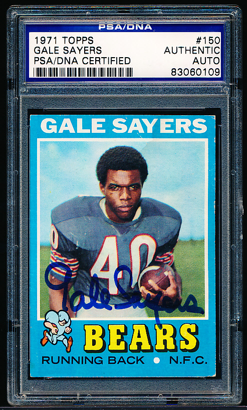 Lot Detail - 1971 Topps Football- #150 Gale Sayers- Autographed